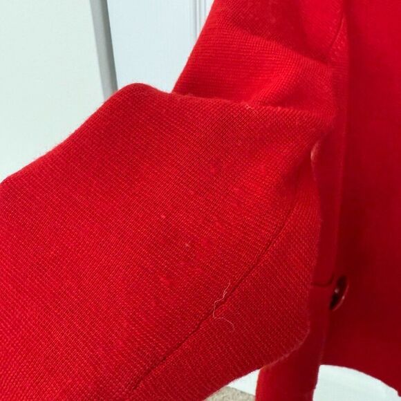 J Crew Candace Double Breasted Wool Crop Jacket Retro Patch Pocket Red Medium - Picture 4 of 9